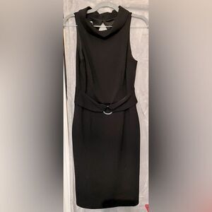 White House Black Market Women’s Belted Black Dress